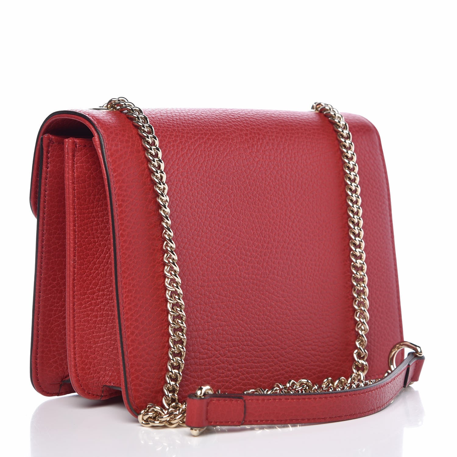 Gucci Dollar Calfskin Small Interlocking G Shoulder Bag Red 3 of 7