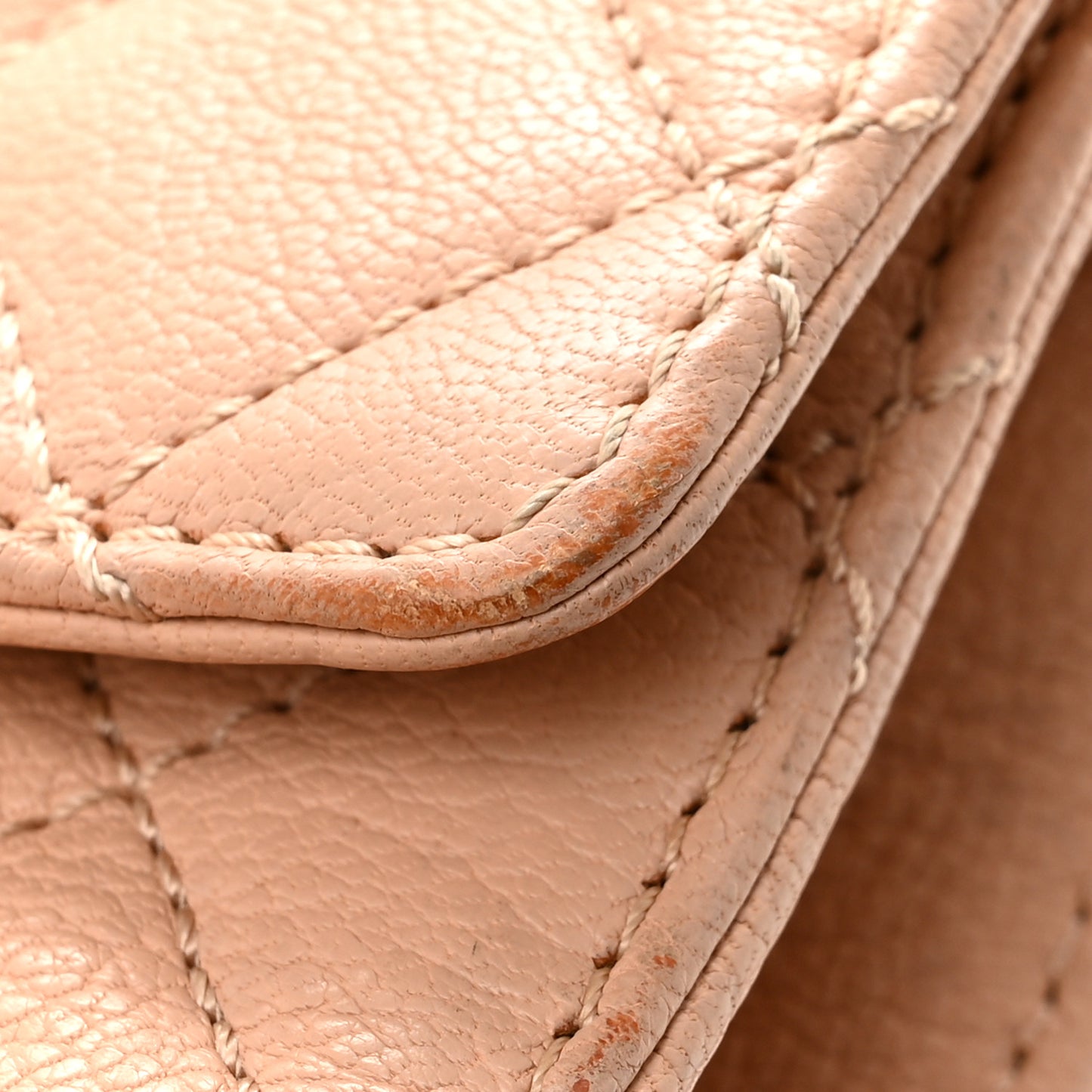 Goatskin Quilted Rita Flap Beige