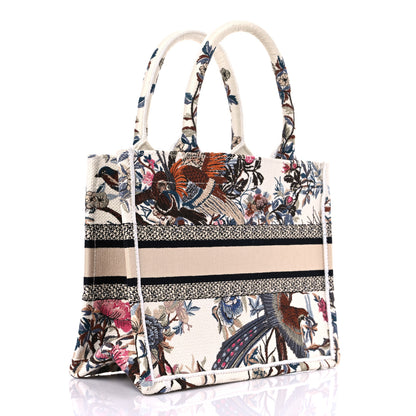 Christian Dior Canvas Embroidered Small Jardin D'Hiver Book Tote Latte Multicolor 2 of 9