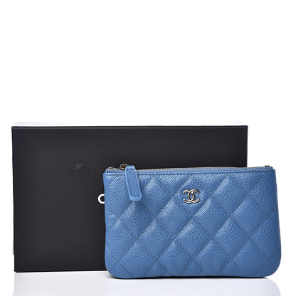 Chanel Caviar Quilted Small Cosmetic Case Blue 7 of 7