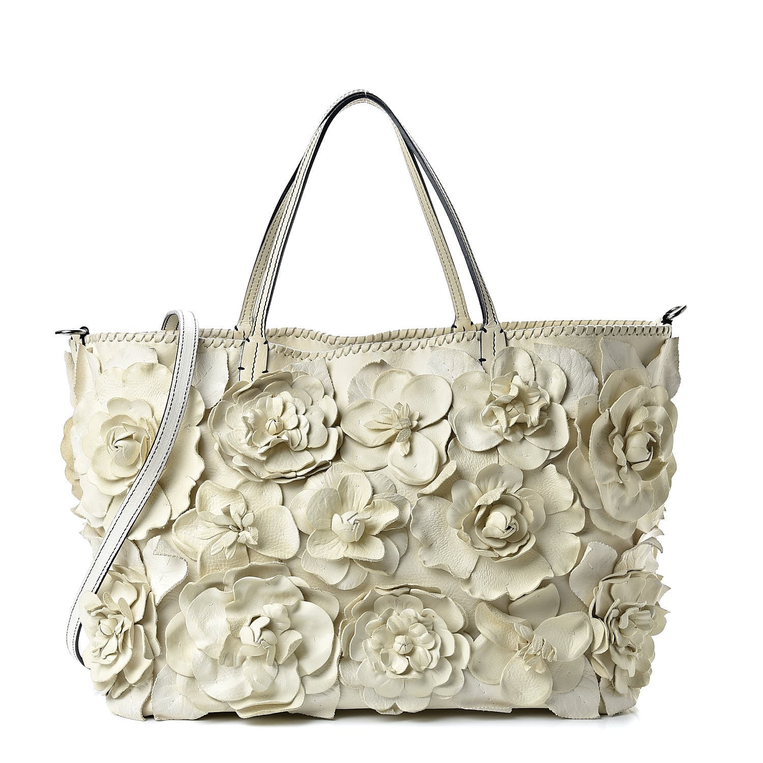 Valentino Garavani Nappa Floral Tote White 1 of 24