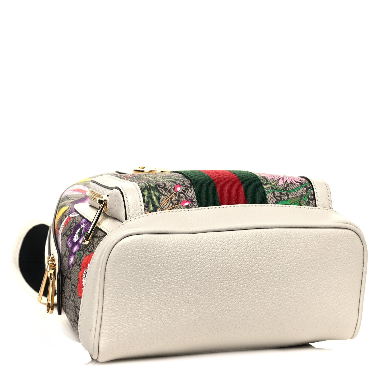 Gucci GG Supreme Monogram Flora Web Small Ophidia Day Backpack White 4 of 12
