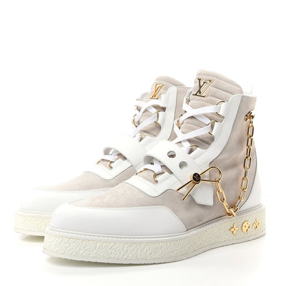 Louis Vuitton Calfskin Suede Mens Creeper Ankle Boots 9.5 White 3 of 12