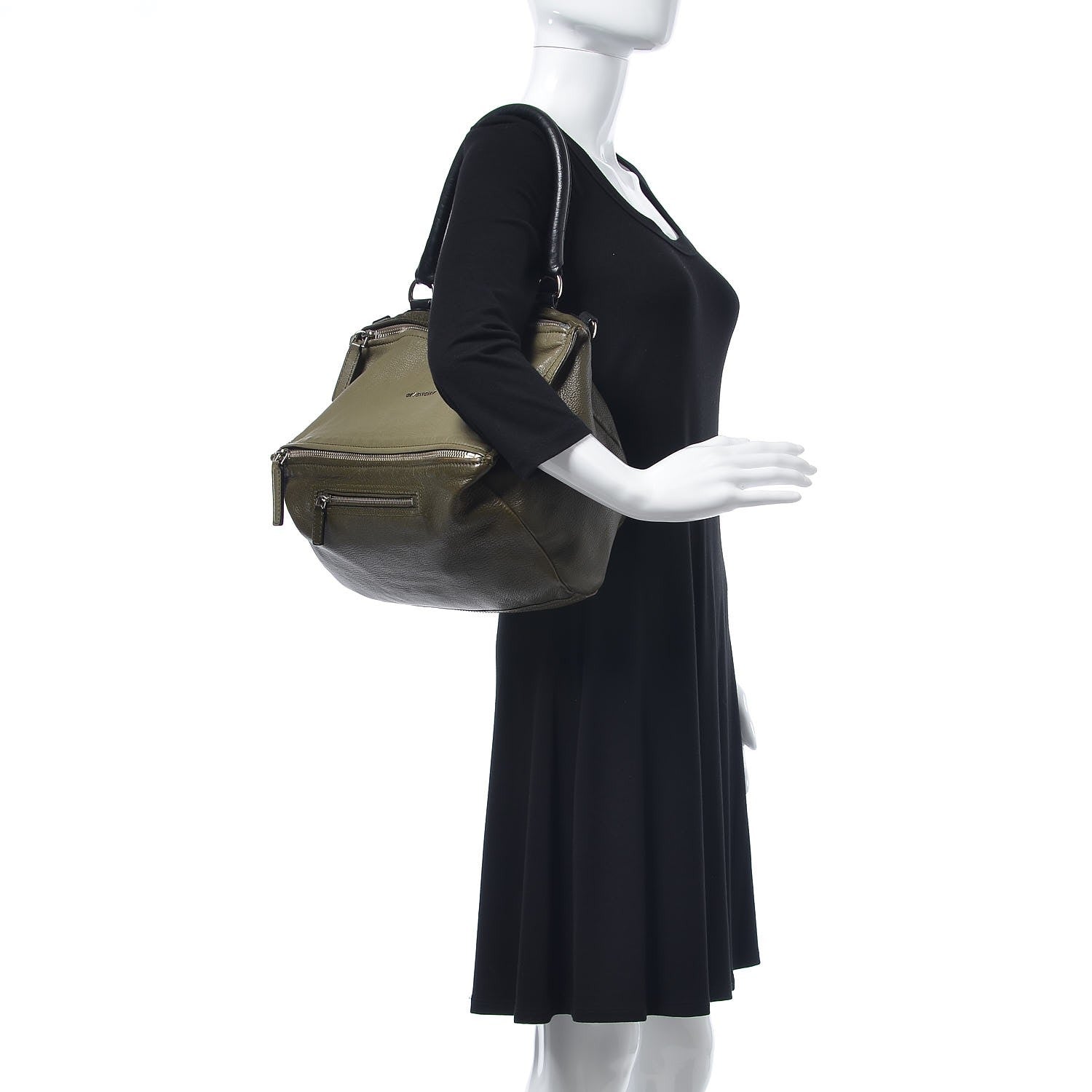 Givenchy Sugar Goatskin Medium Tri-Color Pandora Khaki Black 2 of 16