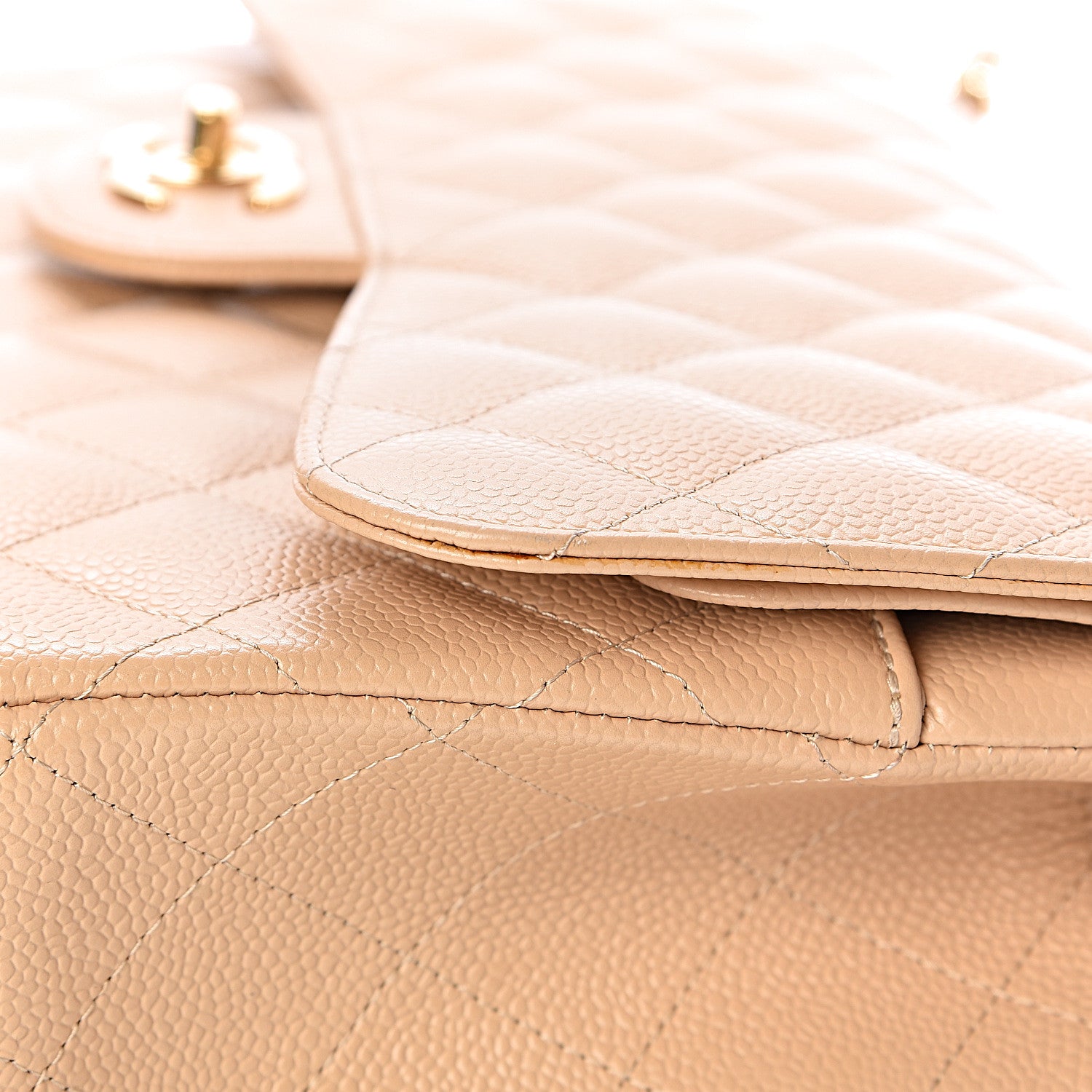 Chanel Caviar Quilted Jumbo Double Flap Beige Clair 11 of 13