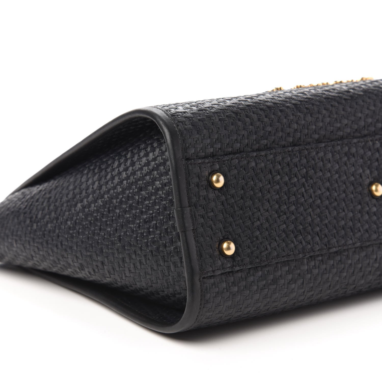 Chanel Woven Straw Raffia Small Deauville Tote Black 6 of 10
