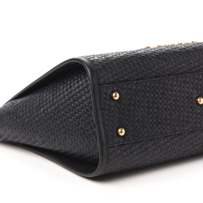 Chanel Woven Straw Raffia Small Deauville Tote Black 6 of 10