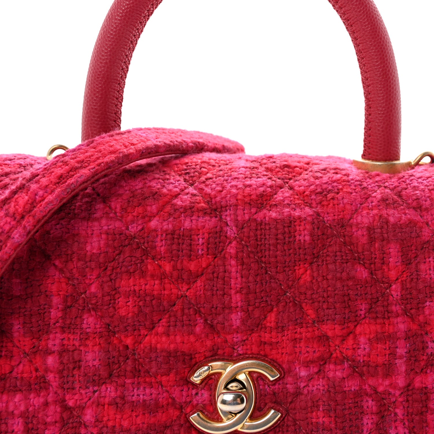 Chanel Tweed Mini Coco Handle Flap Fuchsia 8 of 10