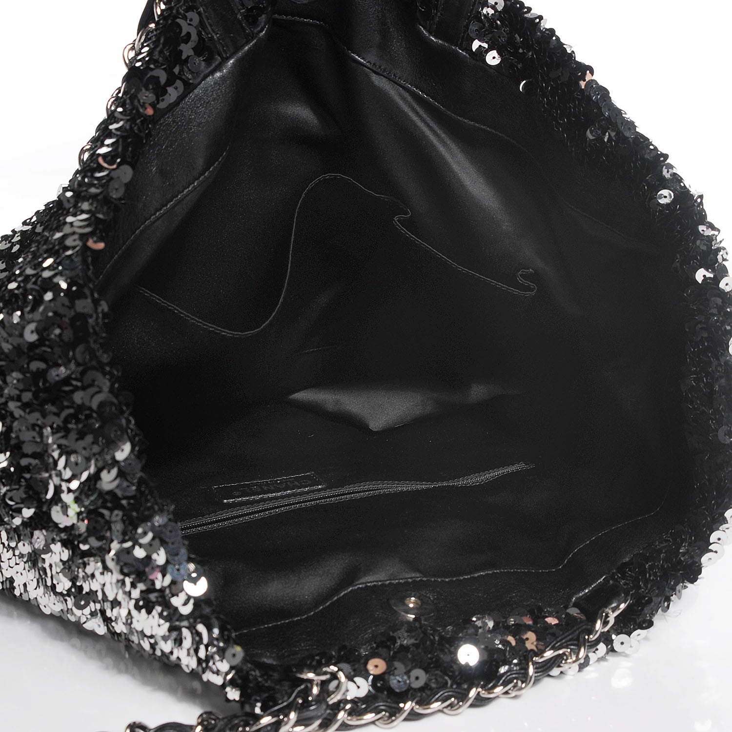 Chanel Sequin Summer Night Drawstring Tote Black 11 of 25