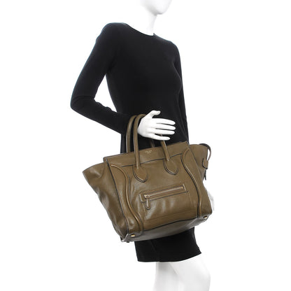 Celine Drummed Calfskin Mini Luggage Jungle 2 of 16