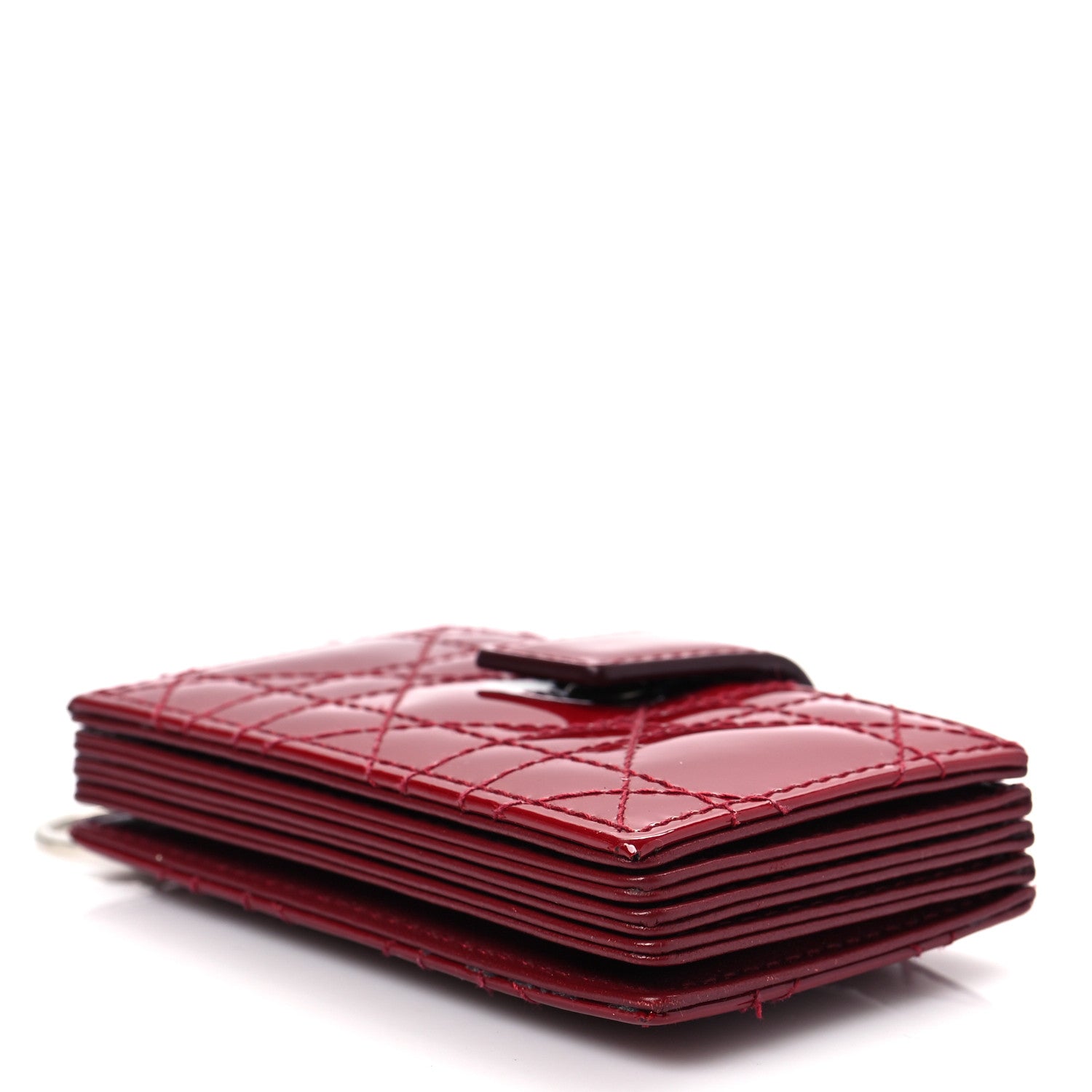 Christian Dior Patent Cannage Lady Dior 5-Gusset Card Holder Scarlet 7 of 7