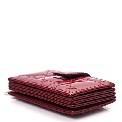 Christian Dior Patent Cannage Lady Dior 5-Gusset Card Holder Scarlet 7 of 7