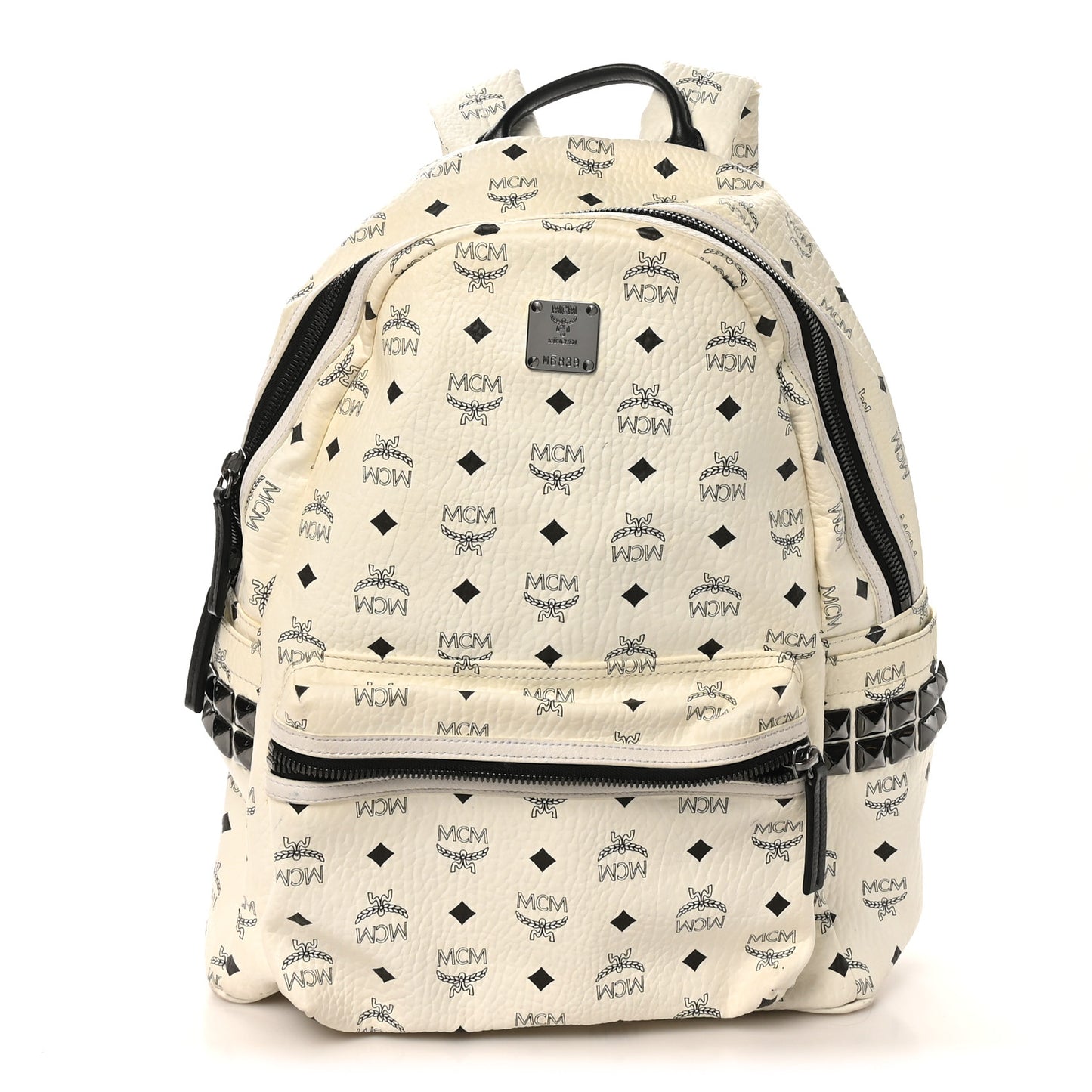 Visetos Medium Side Studs Stark Backpack White