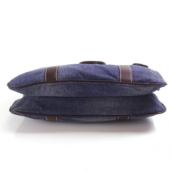 Denim Buckle Strap Shoulder Bag Blue