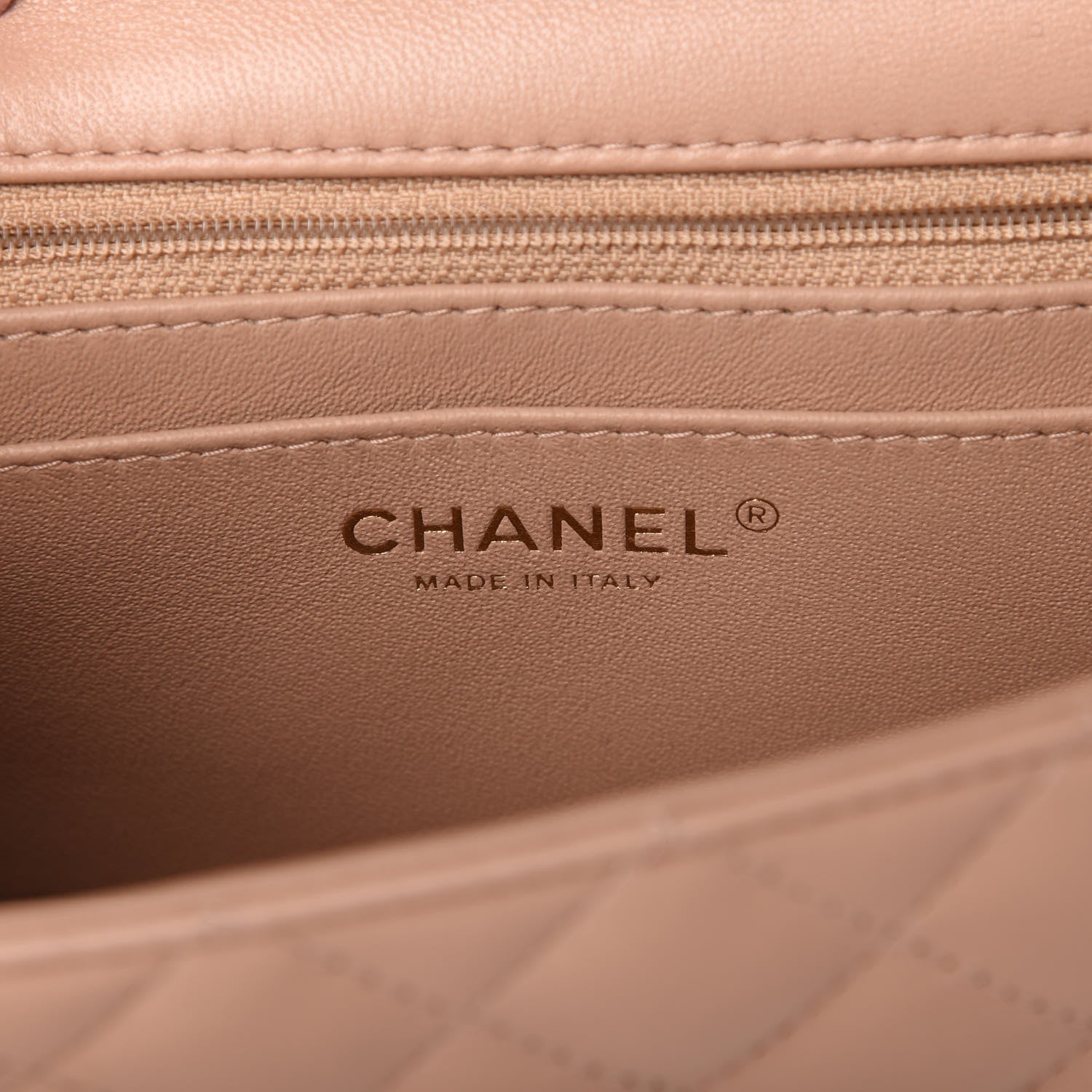 Chanel Lambskin Quilted Mini Rectangular Flap Beige 8 of 10