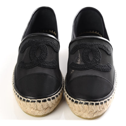 Chanel Mesh Grosgrain CC Espadrilles 38 Black 3 of 9