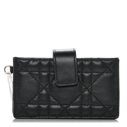 Christian Dior Lambskin Cannage Lady Dior 5-Gusset Card Holder Black 1 of 6