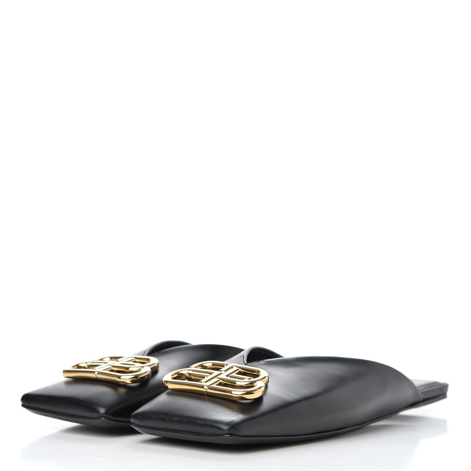 Balenciaga Soft Calfskin Double Square BB 5mm Mules 38 Black 3 of 18