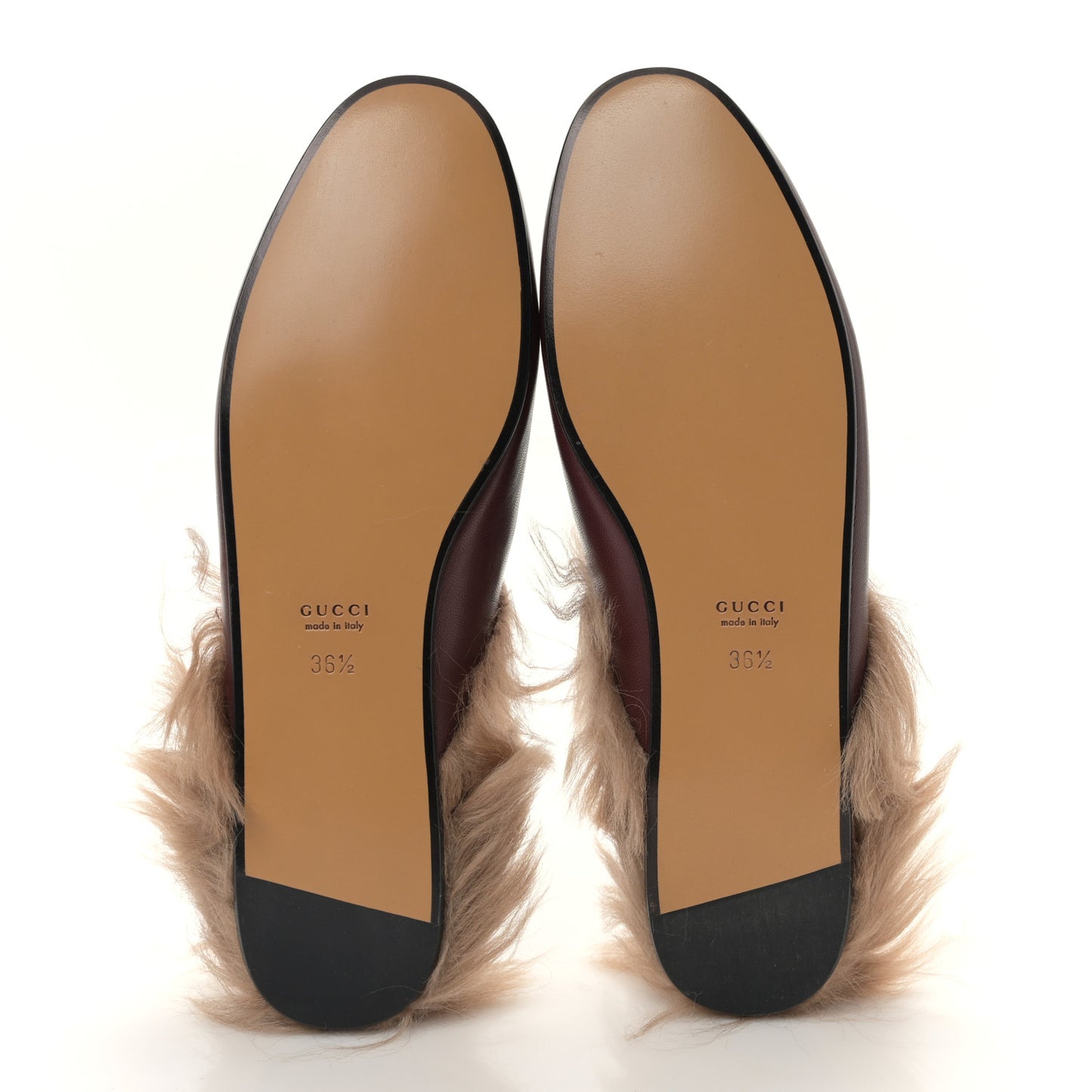 Malaga Kid Fur Womens Princetown Slippers 36.5 Vintage Bordeaux
