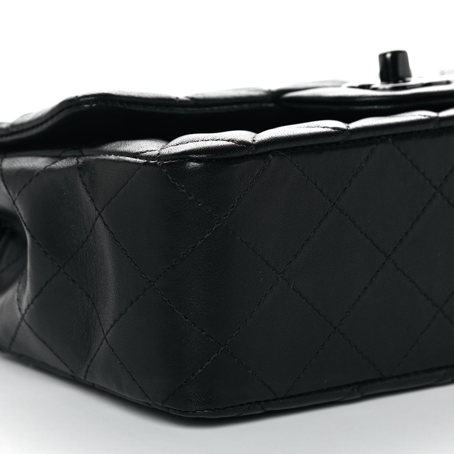 Lambskin Quilted Mini Rectangular Flap So Black