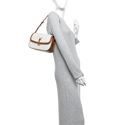 Saint Laurent Linen Calfskin Monogram Small Solferino Satchel Greggio Brick 2 of 10