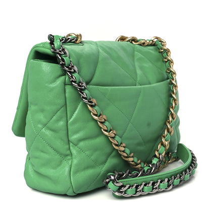 Chanel Lambskin Quilted Large Chanel 19 Flap Dark Green 3 of 10