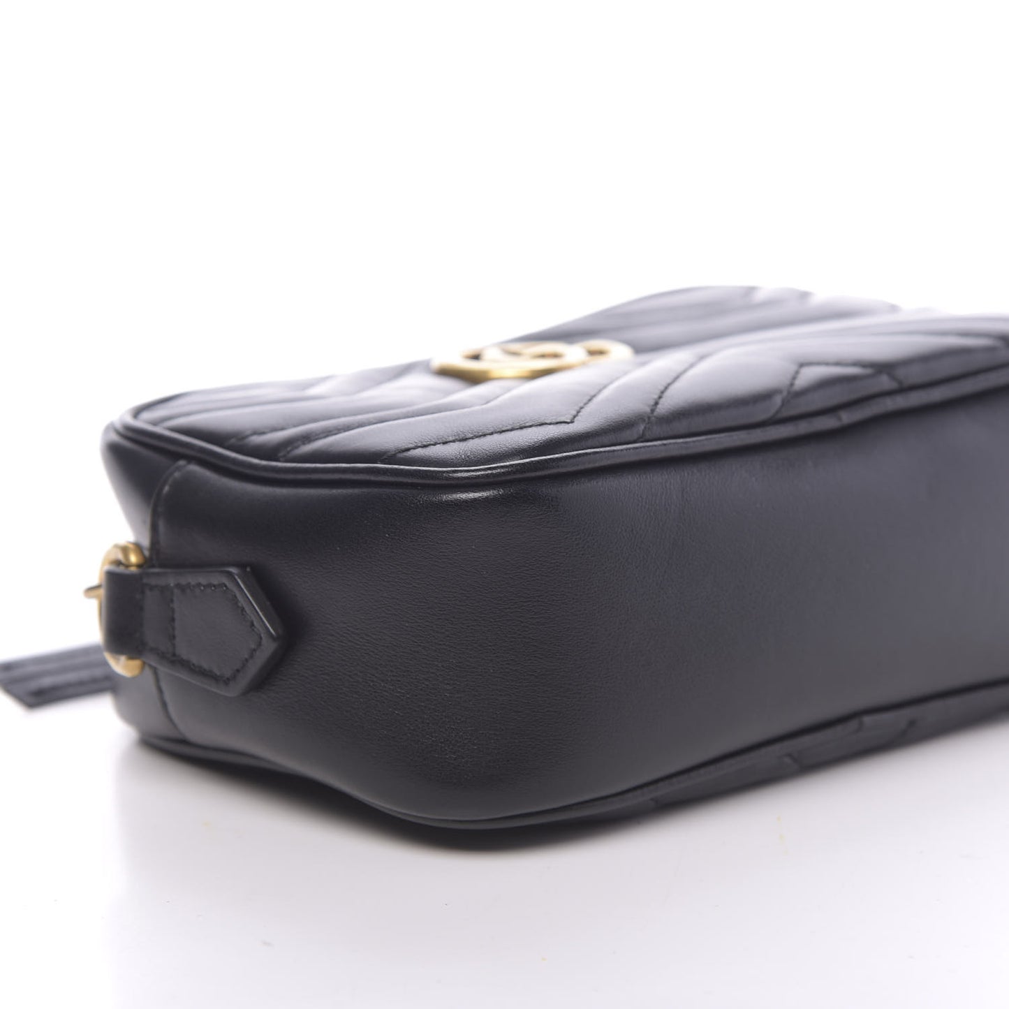 Calfskin Matelasse Mini GG Marmont Chain Shoulder Bag Black