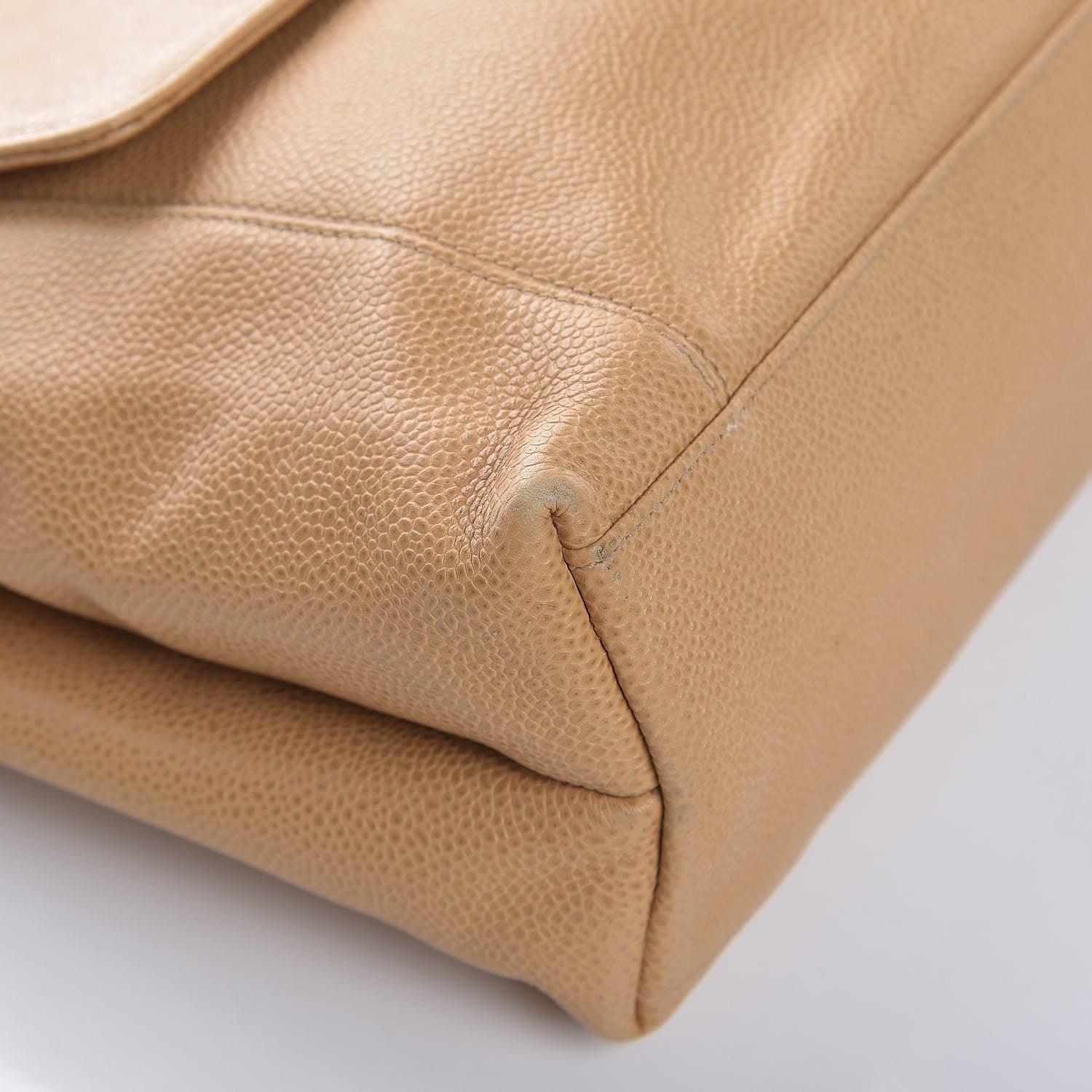 Chanel Caviar Flap Shoulder Bag Beige 8 of 12