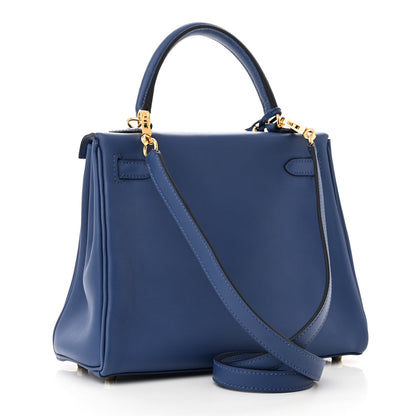 Hermes Swift Kelly Retourne 25 Bleu Brighton 2 of 10