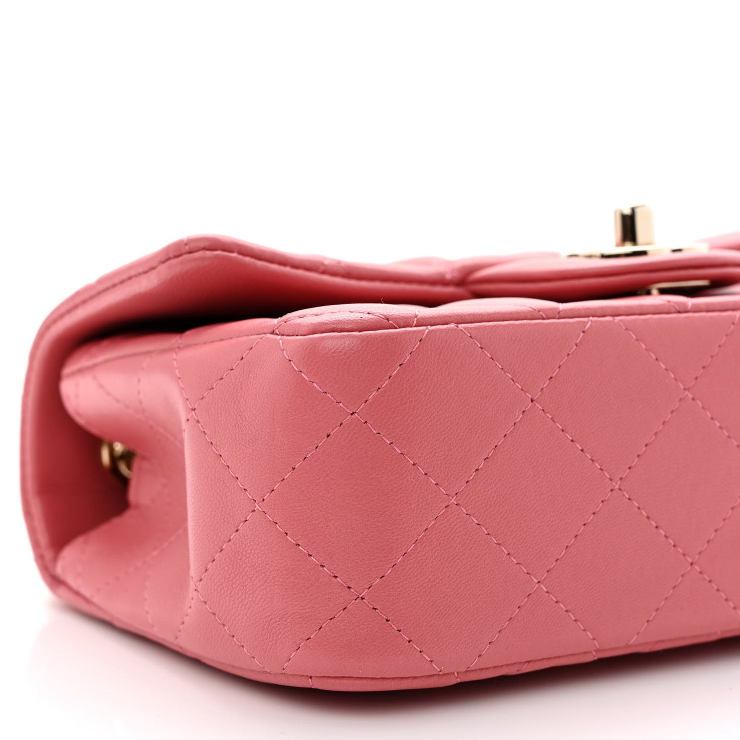 Lambskin Quilted Valentine Charms Mini Rectangular Flap Pink