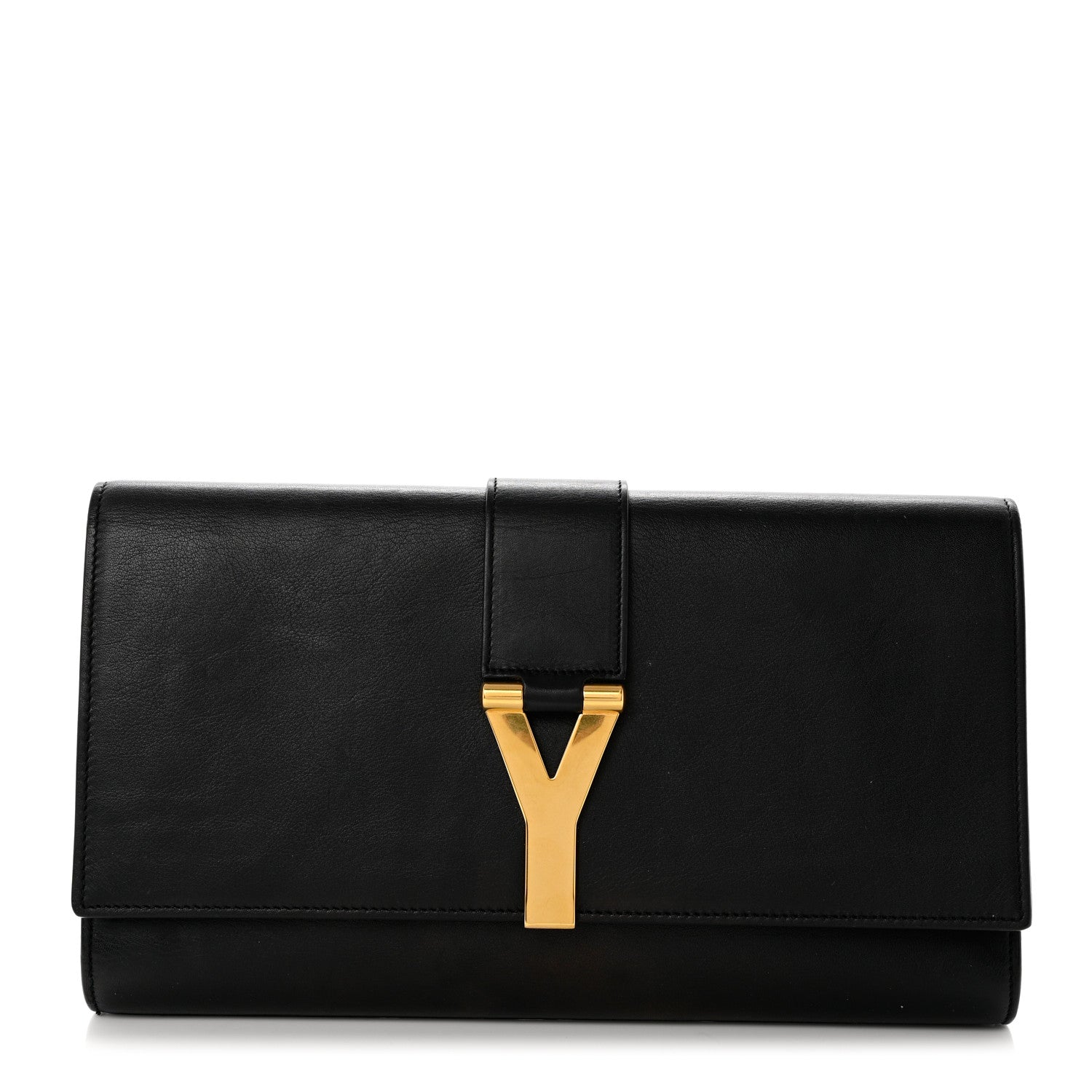 Saint Laurent Calfskin Classic Y Ligne Clutch Black 1 of 8