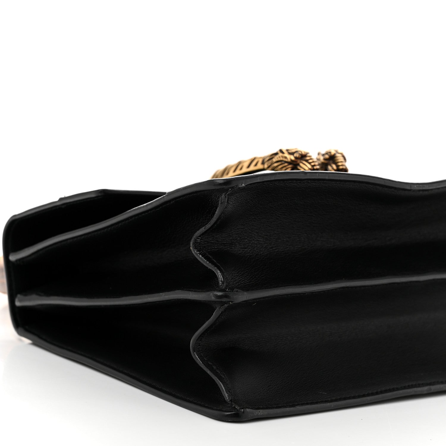 Gucci Moon Calfskin Web Medium Dionysus Bamboo Top Handle Bag Black Bright Evergreen Hibiscus Red 9 of 11