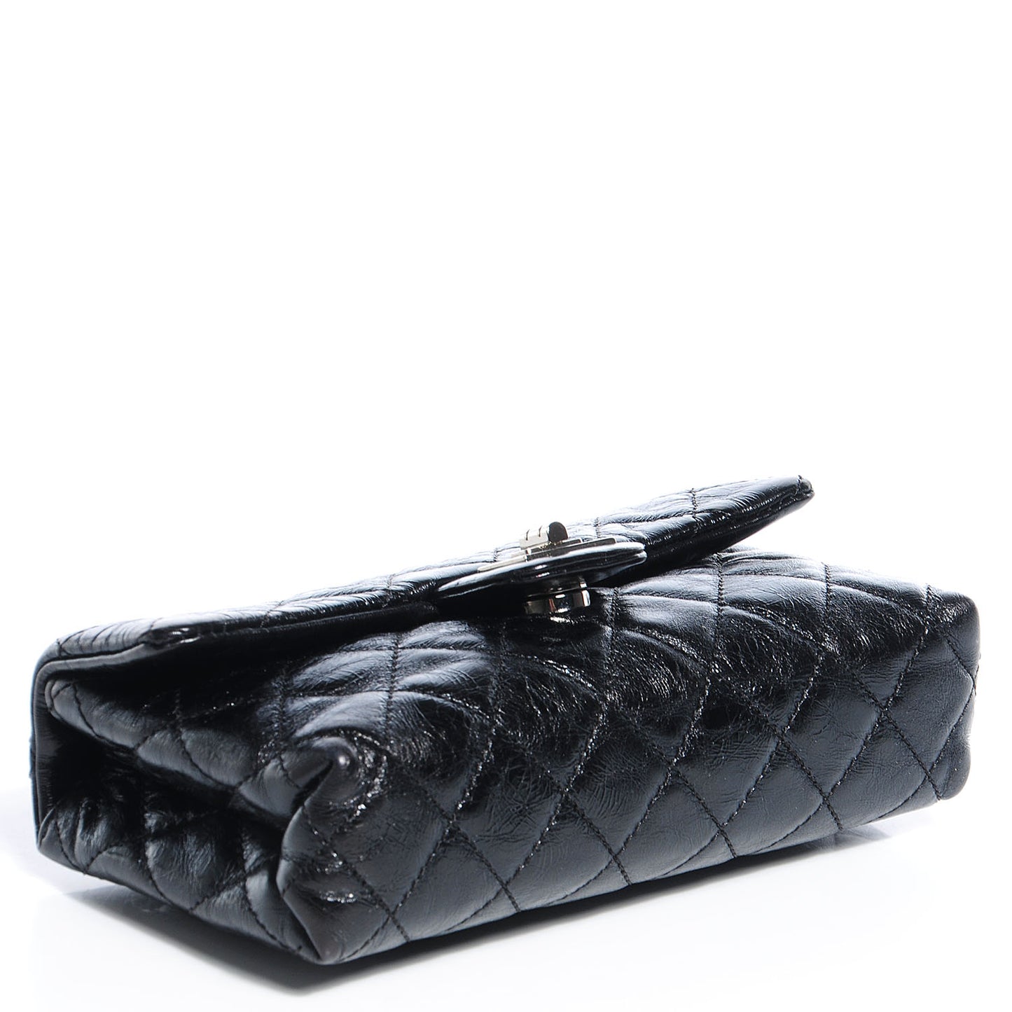 Glazed Calfskin 2.55 Reissue Flap Belt Bag Clutch Black