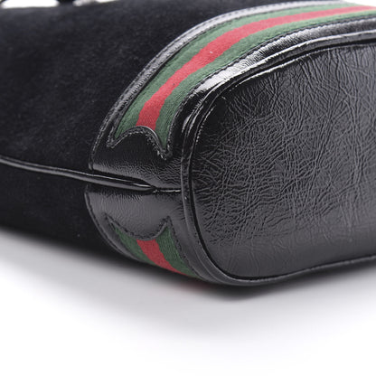 Gucci Suede Patent Web Small Ophidia Bucket Bag Black 9 of 10