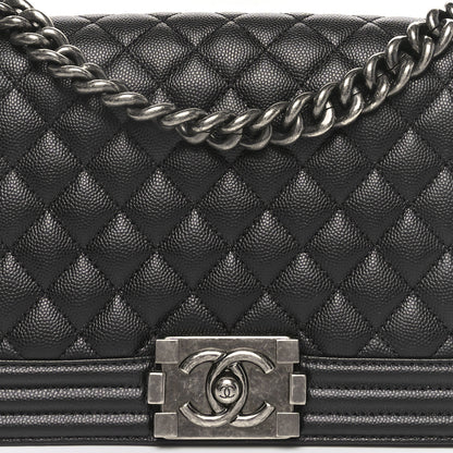 Chanel Caviar Quilted Medium Boy Flap Black 8 of 11