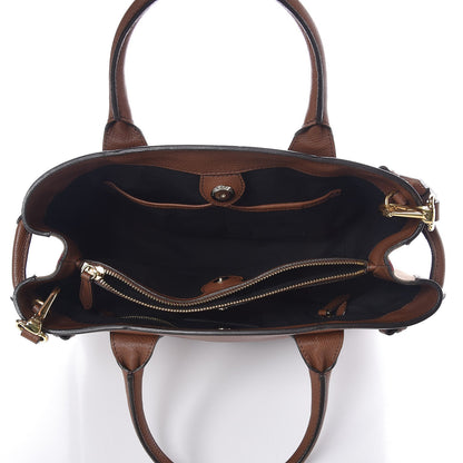 Burberry Derby Calfskin House Check Medium Banner Tote Tan 6 of 9