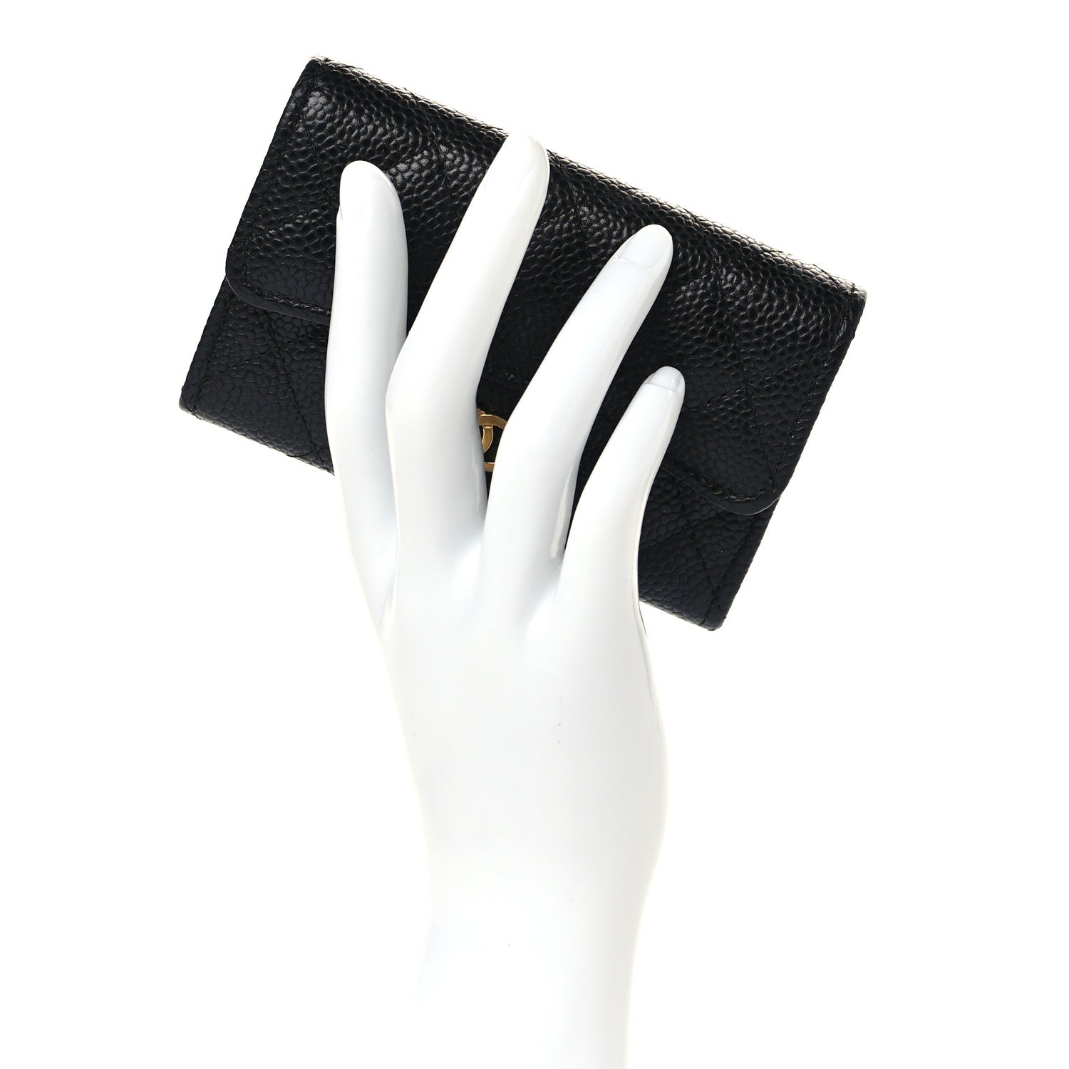 Chanel Caviar Quilted Flap Card Holder Wallet Black 2 of 8