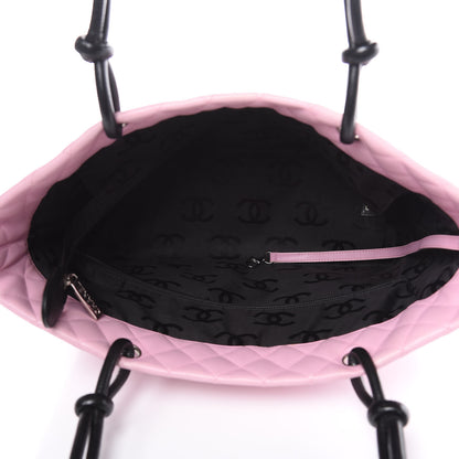 Chanel Calfskin Quilted Large Cambon Tote Pink Black 5 of 11
