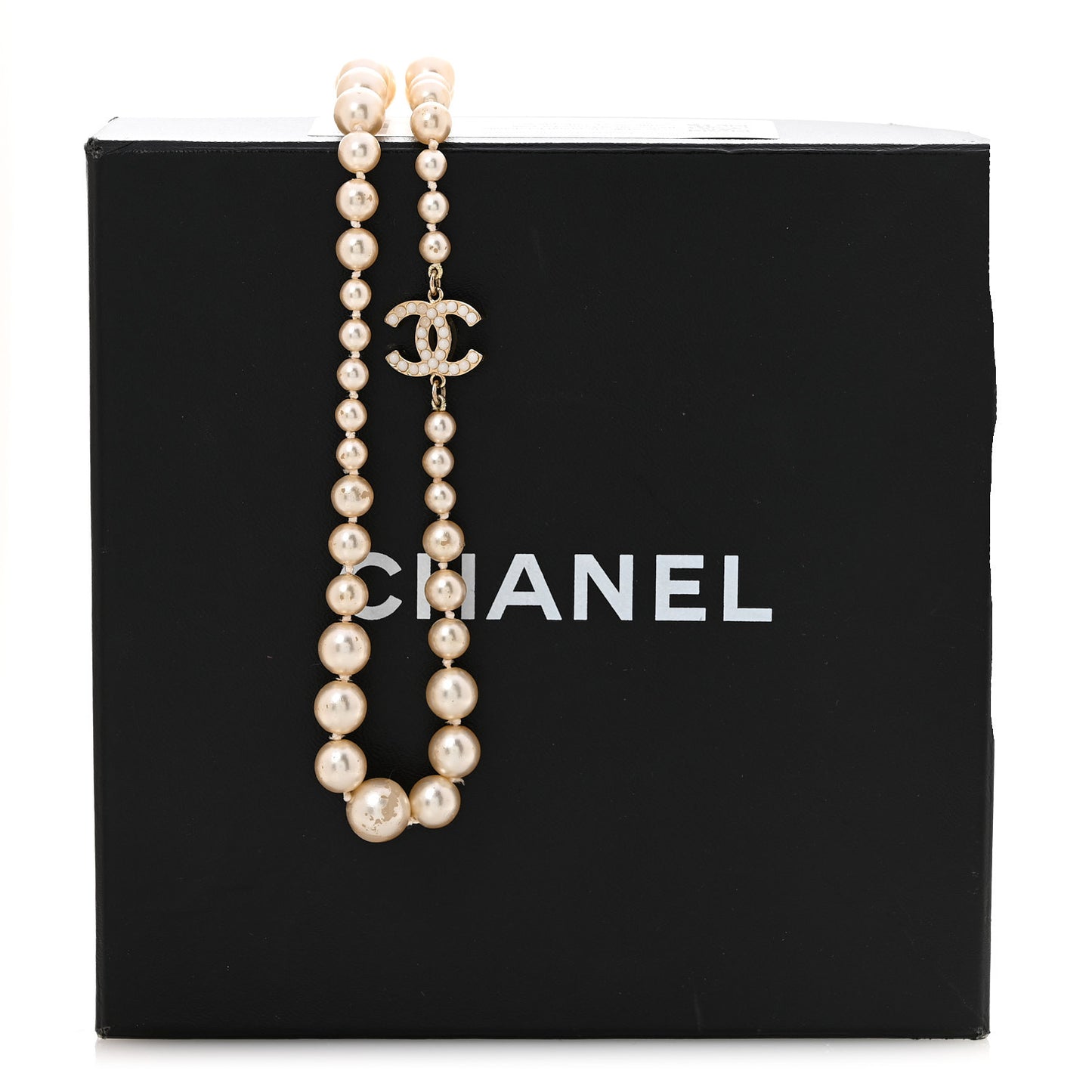 Pearl Multistrand CC Long Necklace Pearly White