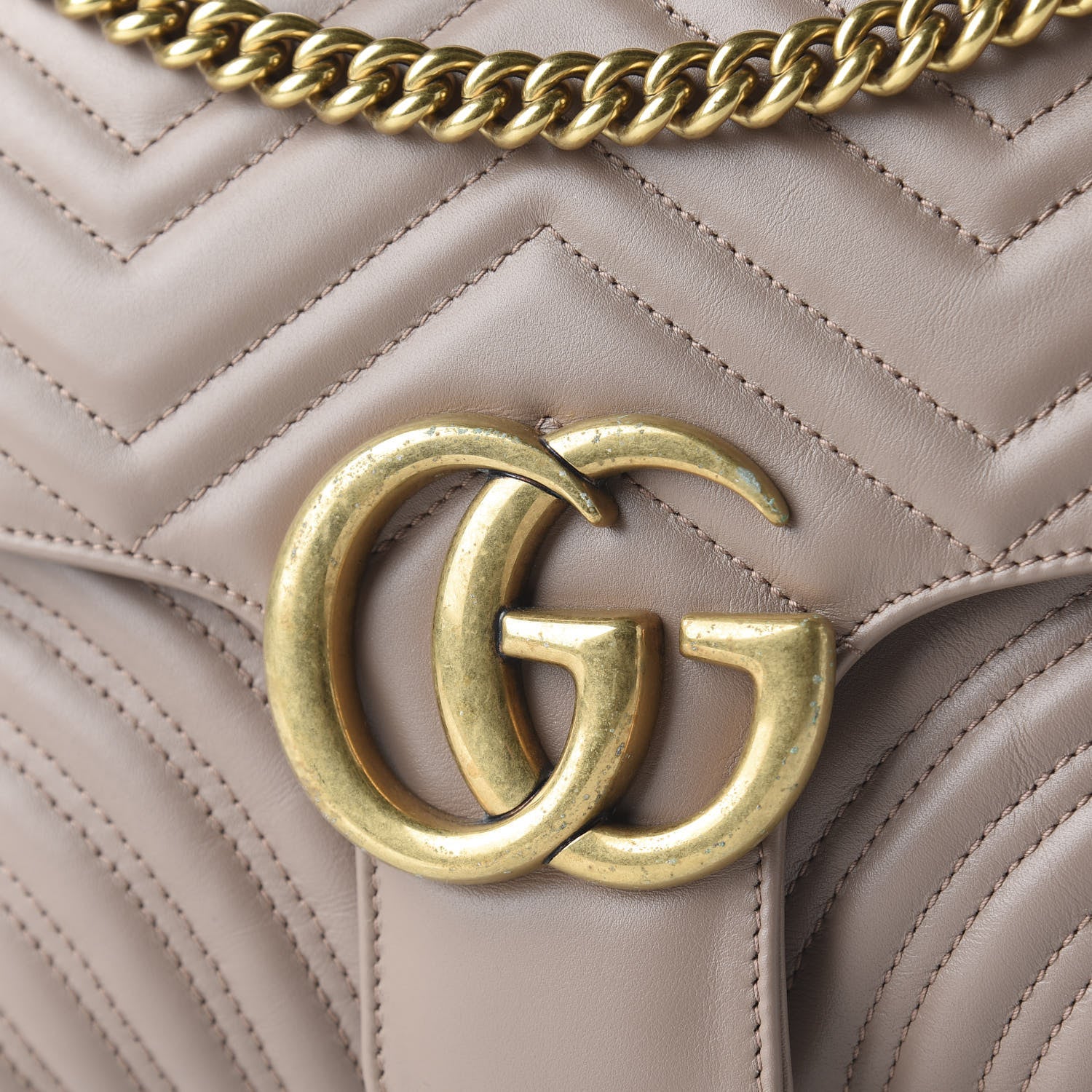 Gucci Calfskin Matelasse Medium GG Marmont Shoulder Bag Porcelain Rose 9 of 9