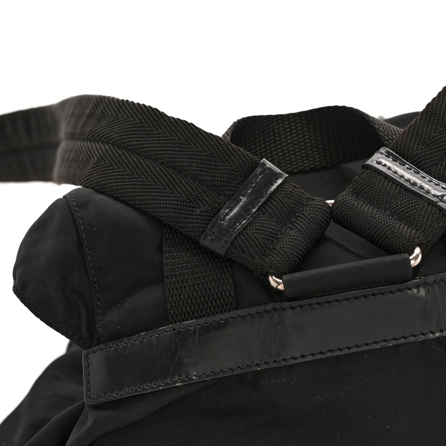 Nylon Vela Single Buckle Backpack  Black