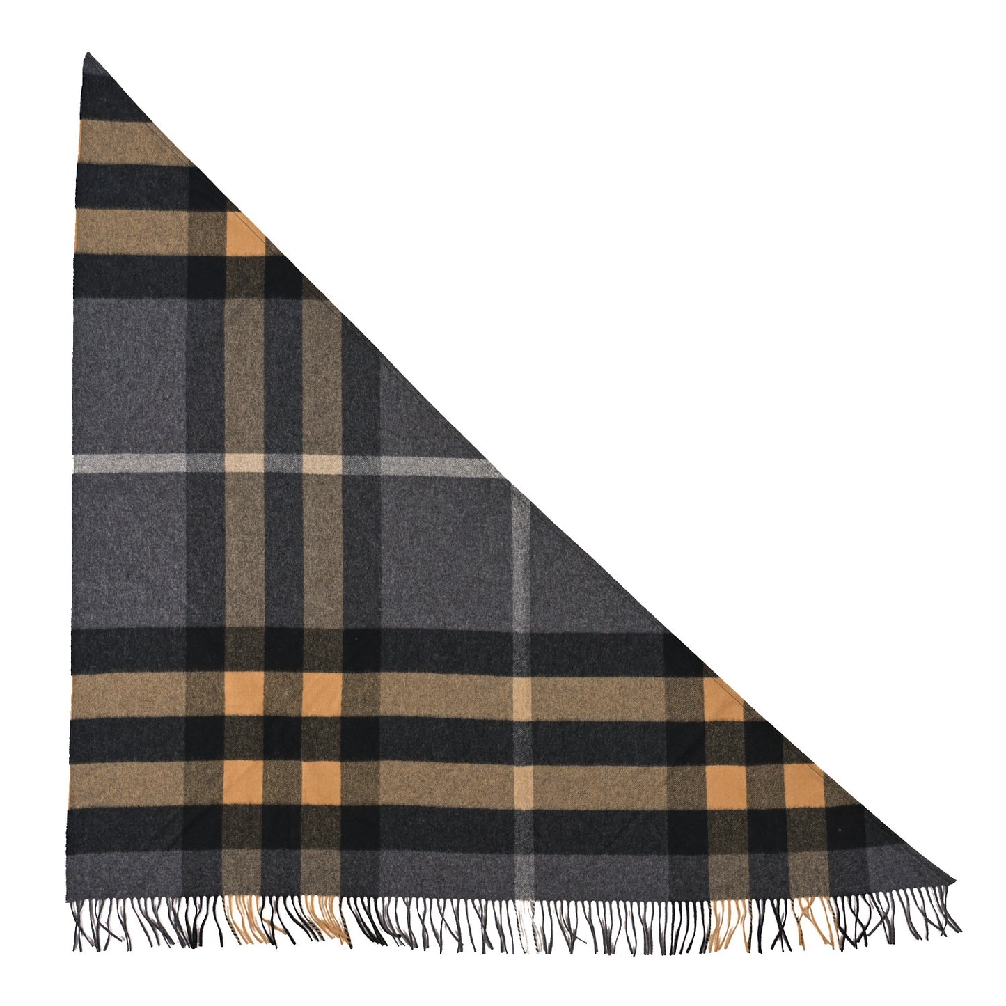 Cashmere Giant House Check Cape Scarf Grey Yellow