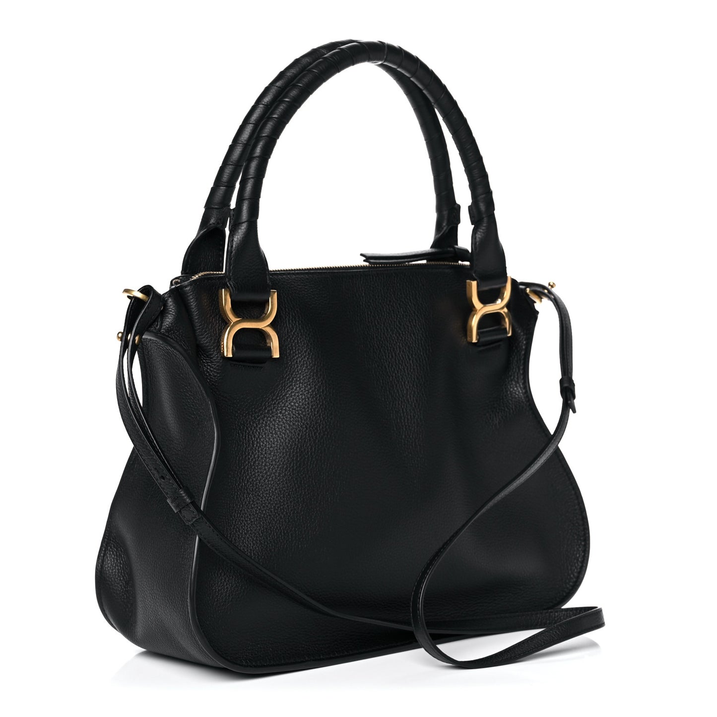 Calfskin Medium Marcie Satchel Black