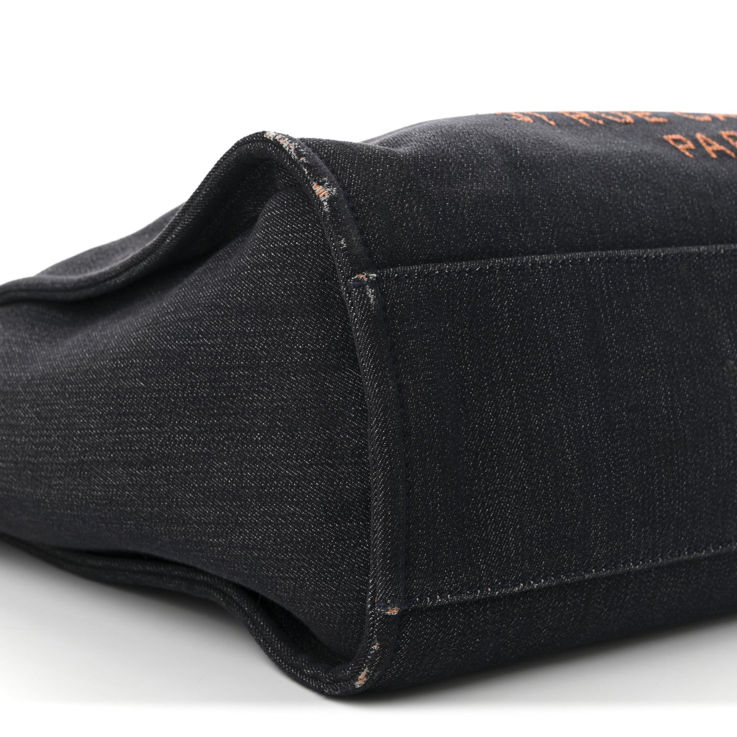 Denim Large Deauville Tote Blue Orange