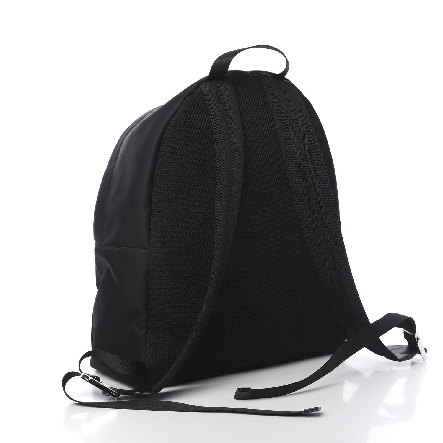 Fendi Nylon Vitello Elite Monster Eyes Rounded Backpack Black Yellow 2 of 9