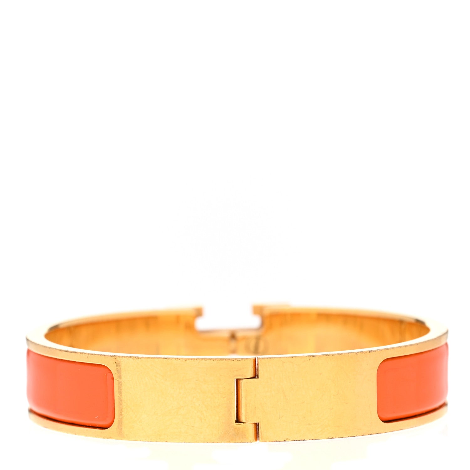 Hermes Enamel Narrow Clic Clac H Bracelet PM Orange 3 of 5