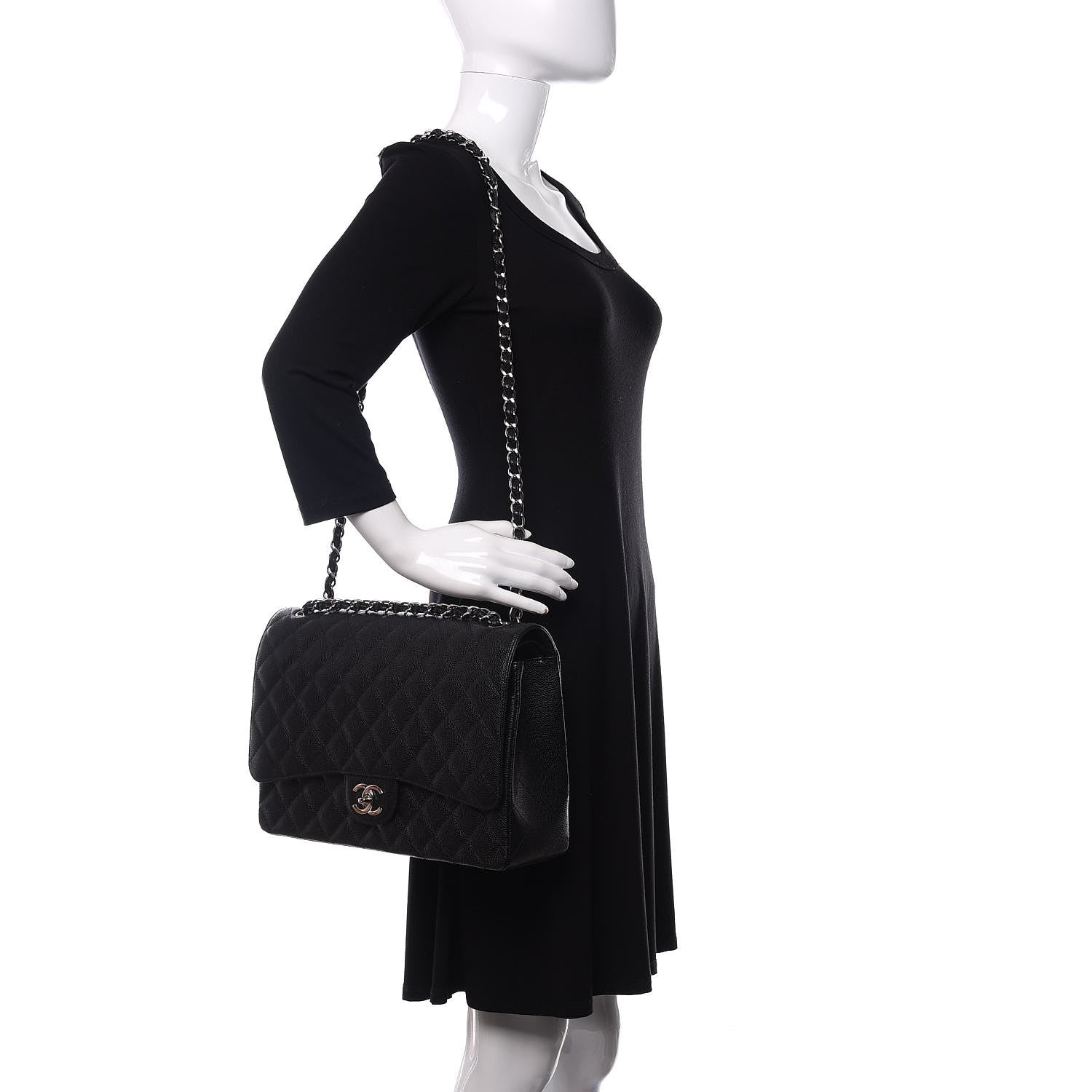 Chanel Caviar Quilted Maxi Double Flap Black 3 of 12