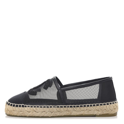 Chanel Mesh Grosgrain CC Espadrilles 36 Black 1 of 10