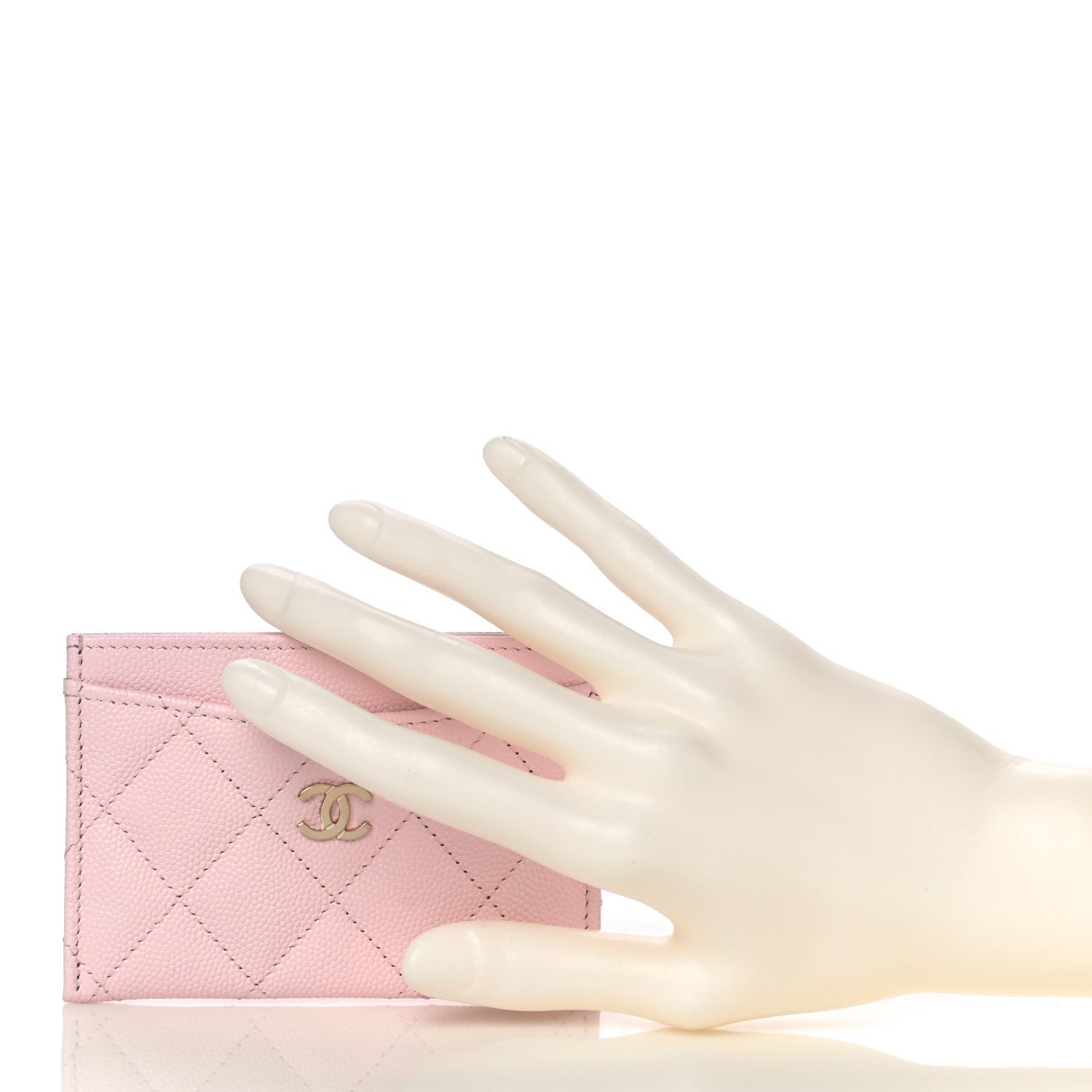 Chanel Caviar Quilted Card Holder Pink 2 of 12