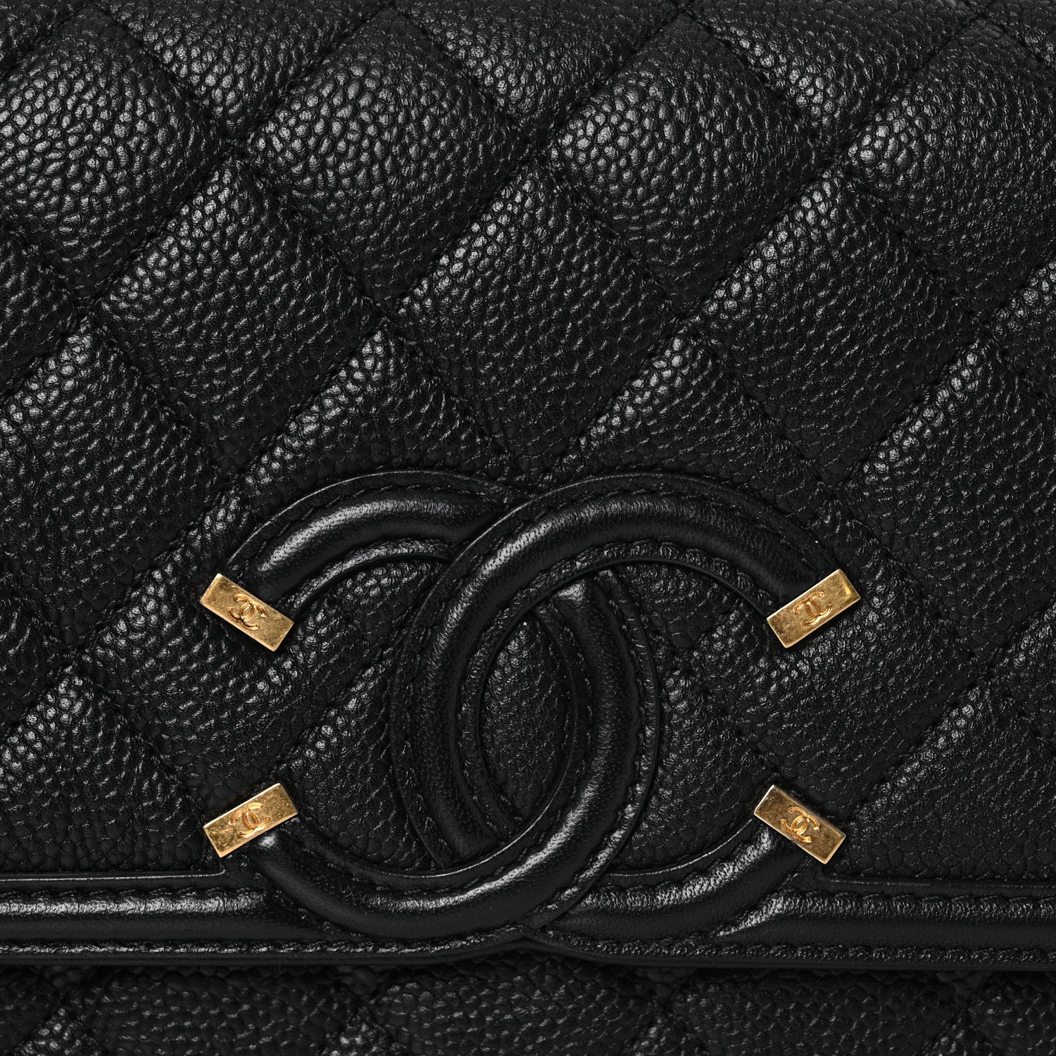 Chanel Caviar Quilted Small CC Filigree Flap Black 9 of 12